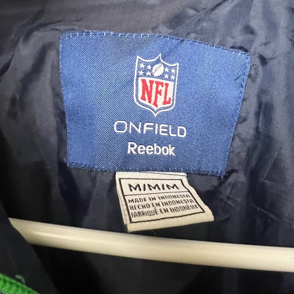 Reebok 1/4 Zip Mens Medium NFL OnField NFL Seattle Seahawks Pullover Windbreaker - Picture 3 of 4